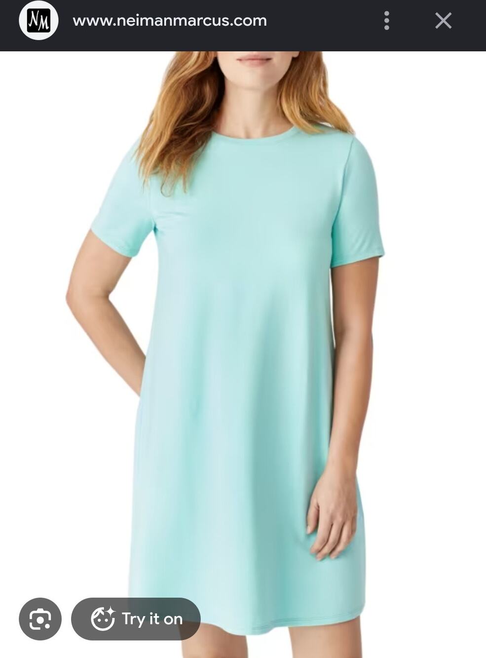 Eileen Fisher Organic Cotton Stretch Jersey T-Shirt Dress Blue Size Small